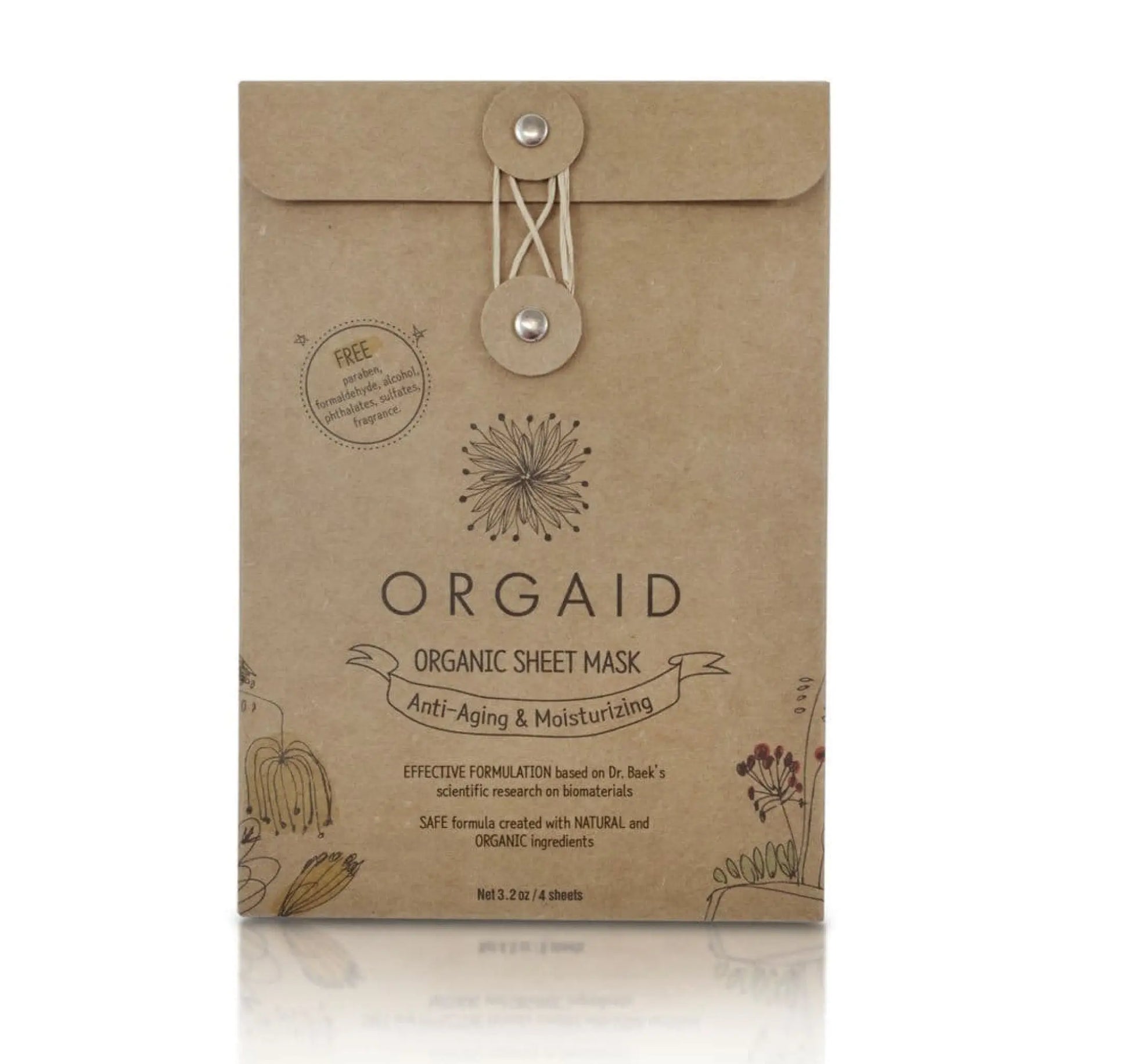 Organic Anti-Aging & Moisturizing Sheet Mask (4 Pack) Orgaid