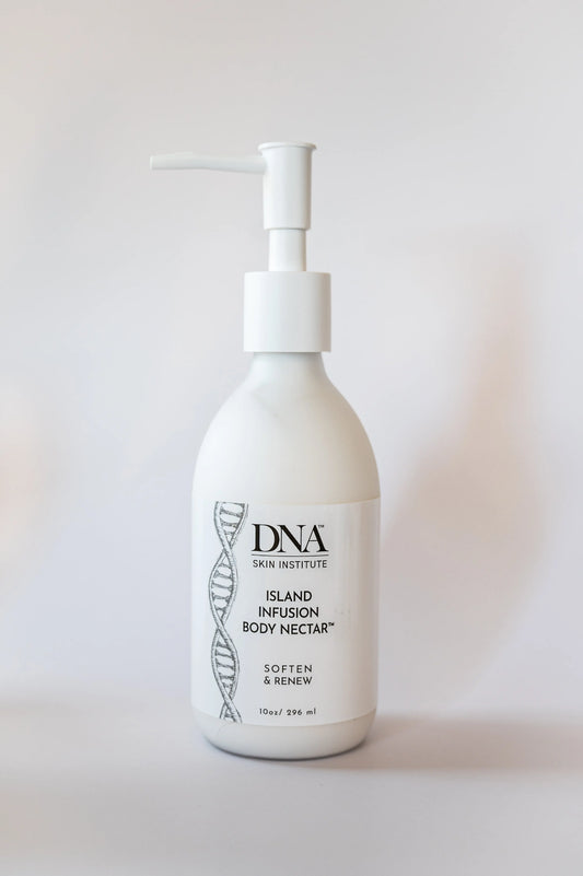 DNA Island Infusion Body Nectar coconut and mango body lotion bottle from SkinSkulpt
