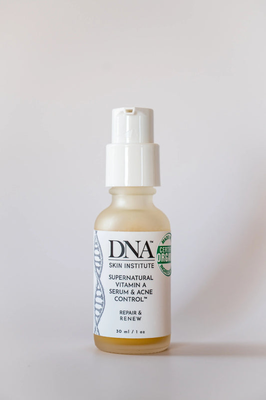 DNA Supernatural Vitamin A retinol serum bottle for acne-prone skin from SkinSkulpt