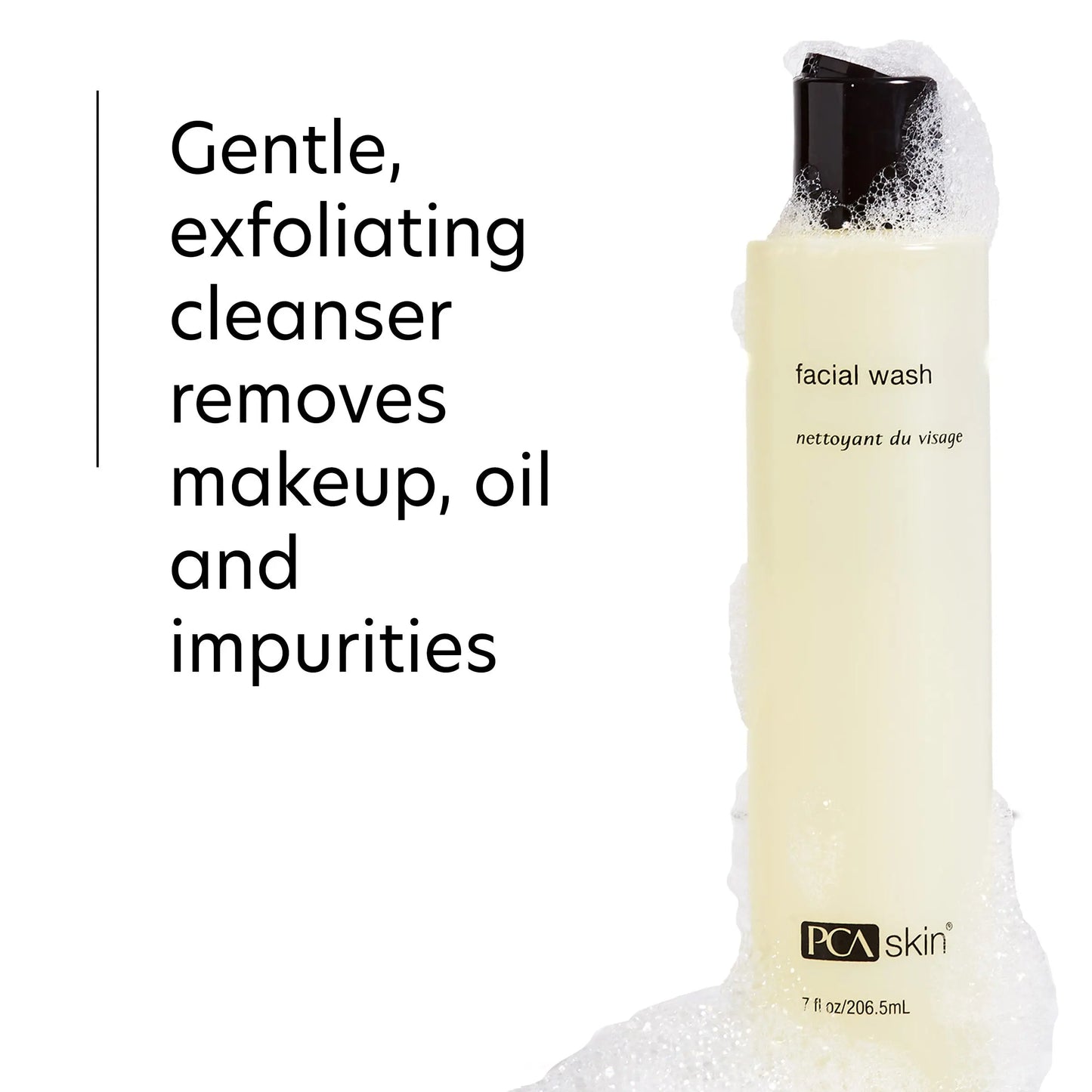 PCA Facial Wash gentle cleanser removes makeup, oil, and impurities, from SkinSkulpt