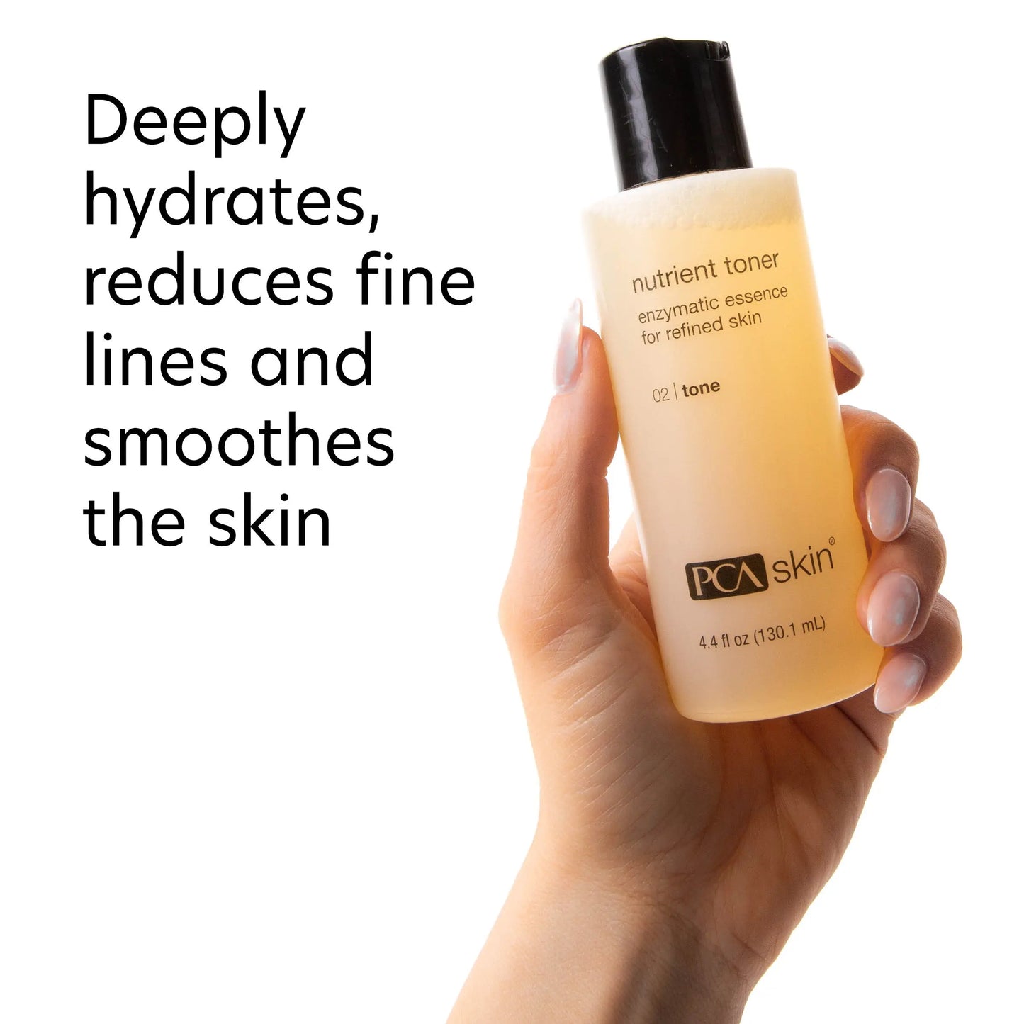 PCA Nutrient Toner applied to gently exfoliate and refine pores, from SkinSkulpt