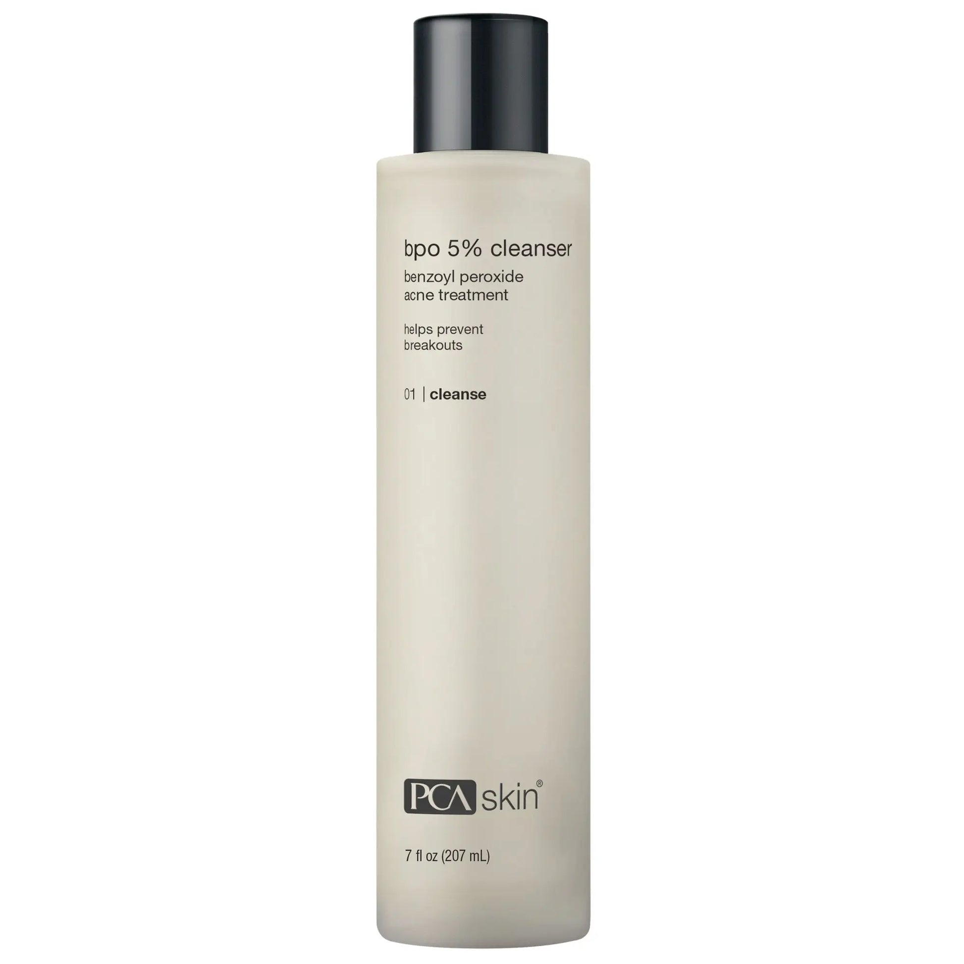 PCA Skin BPO 5% benzoyl peroxide acne cleanser bottle from SkinSkulpt