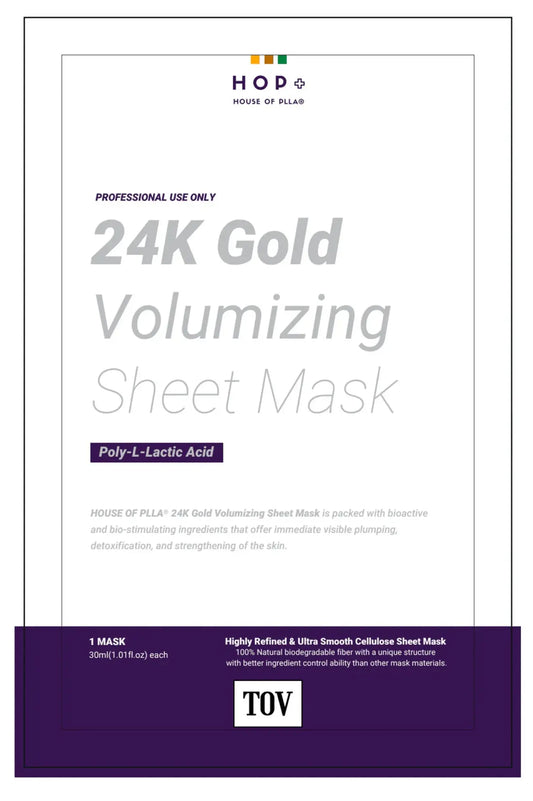 HOUSE OF PLLA® HOP+ 24k Gold Volumizing Sheet Mask 5pc/box AOMED