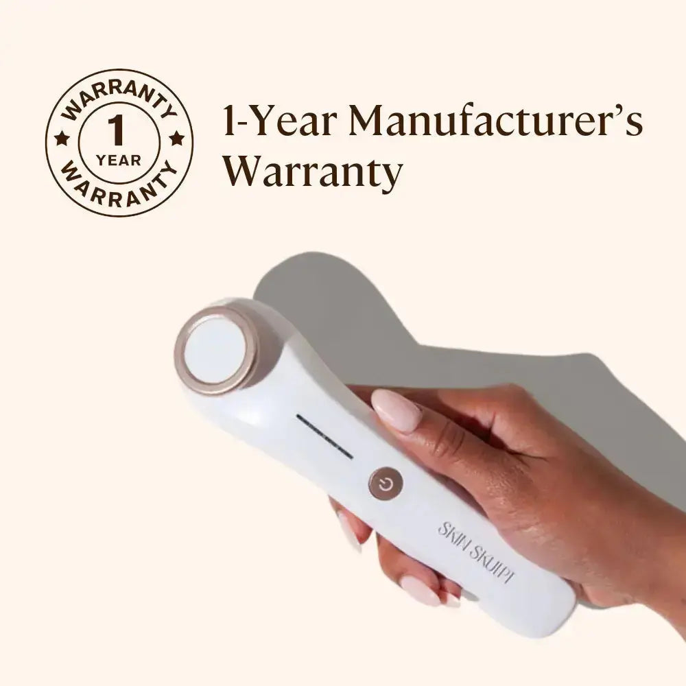 1 year manufacturer's warranty for the Plasma Skin Perfector by Skin Skulpt