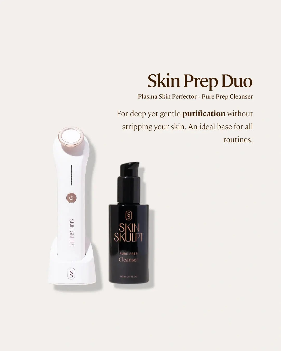 Skin Prep Duo from Skin Skulpt with the Plasma Skin Perfector and Pure Prep Cleanser
